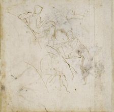 Four Figure Studies, c1490-1560. Artist: Michelangelo Buonarroti