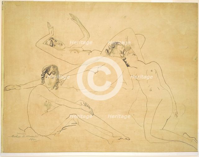 Four Figures, 1921. Creator: Arthur Davies.