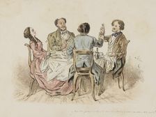 Four figures make a toast, c.1854-c.1887. Creator: Alexander Ver Huell