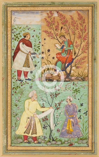Four figures amid flowers, 16th century. Artist: Unknown.