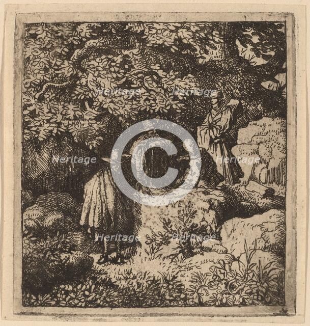 Four Figures under a Tree, probably c. 1645/1656. Creator: Allart van Everdingen.