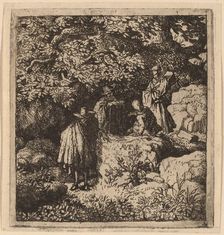 Four Figures under a Tree, probably c. 1645/1656. Creator: Allart van Everdingen
