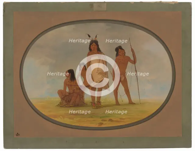 Four Flathead Indians, 1855/1869. Creator: George Catlin.
