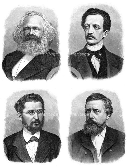 Four German socialists, (1903). Artist: Unknown
