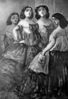 Four Girls 19th century, (1930).Artist: Constantin Guys