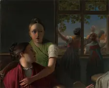 Four girls in one room, 1816-1819. Creator: Johann Peter Krafft