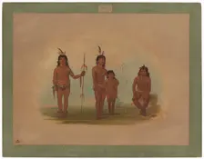 Four Goo-a-give Indians, 1854/1869. Creator: George Catlin