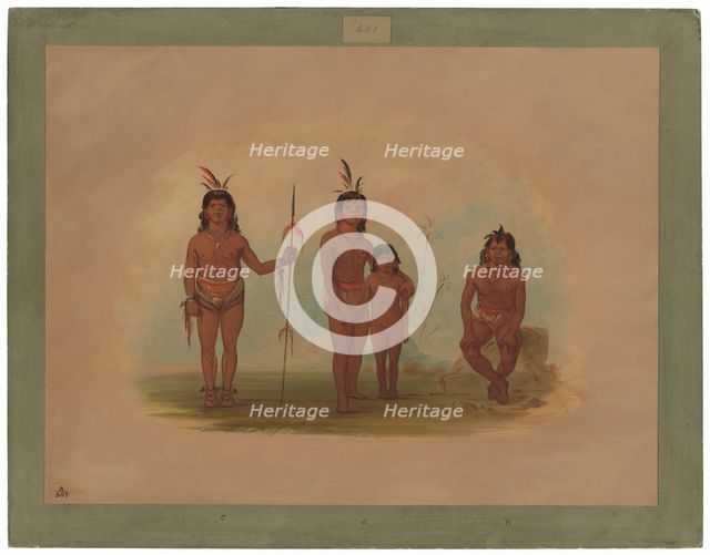 Four Goo-a-give Indians, 1854/1869. Creator: George Catlin.