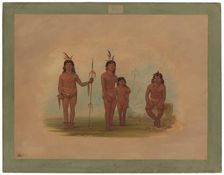 Four Goo-a-give Indians, 1854/1869. Creator: George Catlin