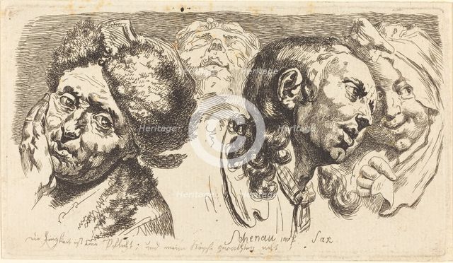Four Heads, 1765. Creator: Johann Eleazar Schenau.
