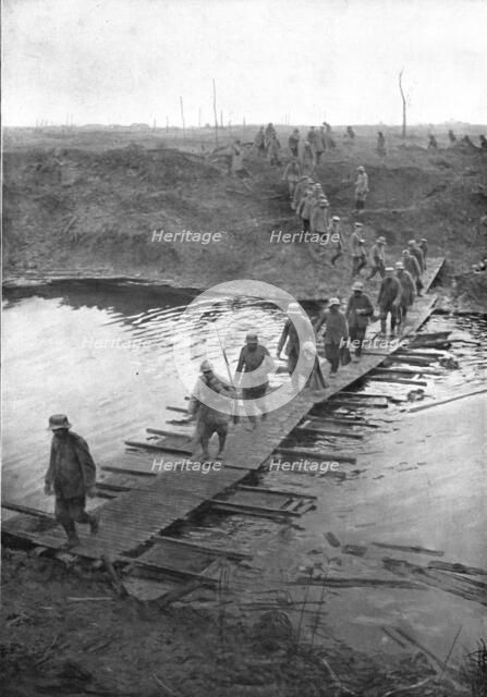 Four Hours After The Attack; At 9 a.m. on July 31, 1917, the first German prisoners..., 1917. Creator: Unknown.