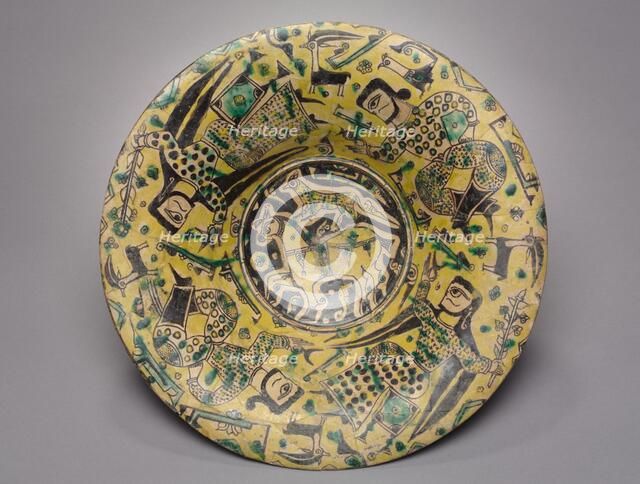 Four Human Figures around a Horse and Cheetah, 900s. Creator: Unknown.