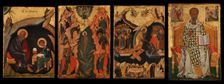 Four Icons from a Pair of Doors (Panels), possibly part of a Polyptych..., early 15th century. Creator: Unknown