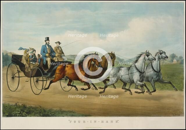 Four-in-Hand, 1861., 1861. Creators: Nathaniel Currier, James Merritt Ives, Currier and Ives.