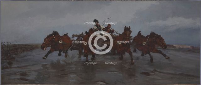 Four-in-Hand, 1881. Creator: Jozef Chelmonski.