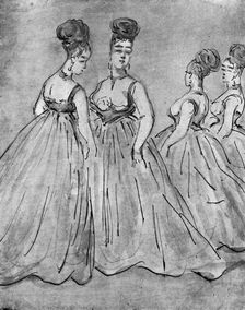 Four Ladies 19th century, (1930). Artist: Constantin Guys