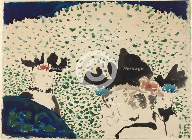 Four Ladies with Fancy Hats, 1892/1893. Creator: Edouard Vuillard.