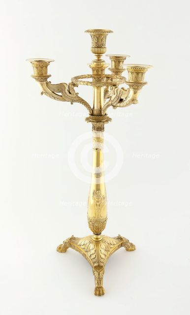 Four Light Candelabrum (one of a pair), Paris, 1809/19. Creator: Martin-Guillaume Biennais.