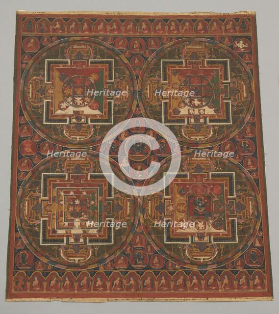 Four Mandalas of the Guhyasamaja Cycle, 16th century. Creator: Unknown.