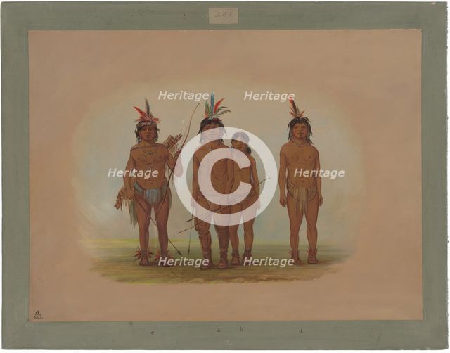 Four Macouchi Indians, 1854/1869. Creator: George Catlin.