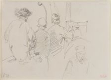 Four Men Aboard a Boat, 1858. Creator: James Abbott McNeill Whistler