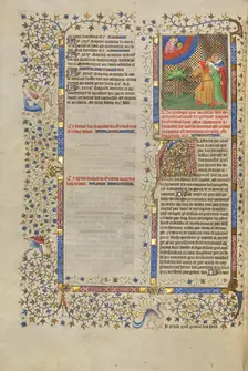 Four Men kneeling before God; Des cas des nobles hommes et femmes, about 1413-1415. Creators: Boucicaut Master, Workshop of the Boucicaut Master