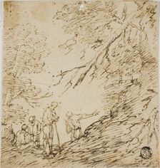 Four Men in Forest, n.d. Creator: Unknown