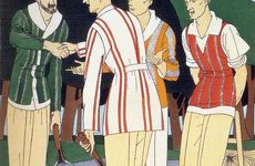 Four men on a tennis court, 1920s. Artist: Unknown