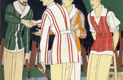 Four men on a tennis court, 1920s. Artist: Unknown