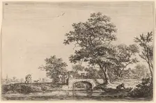 Four Men on a Stone Bridge. Creator: Anthonie Waterloo