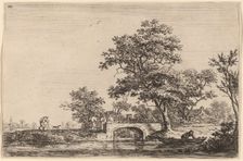 Four Men on a Stone Bridge. Creator: Anthonie Waterloo