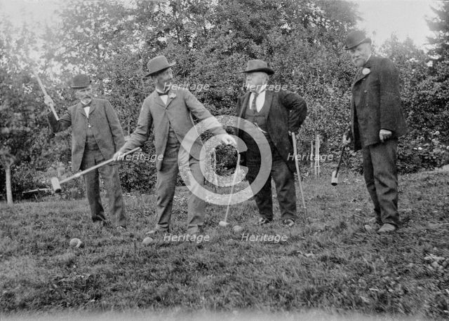Four men playing croquet. Creator: Unknown.
