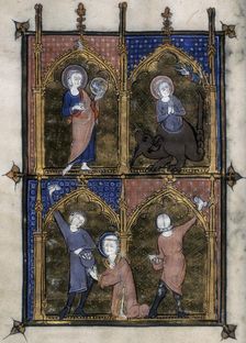 Four miniatures, c1295-c1310. Creator: Unknown
