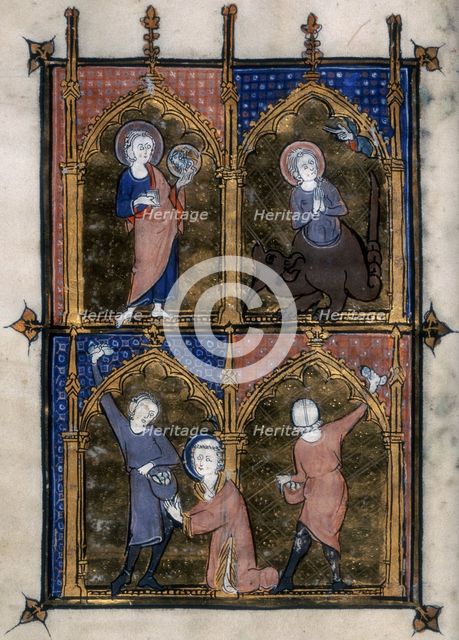 Four miniatures, c1295-c1310.  Creator: Unknown.