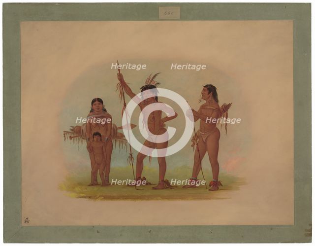 Four Mura Indians, 1854/1869. Creator: George Catlin.