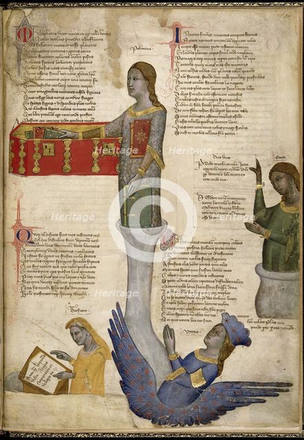 Four Muses (From Regia Carmina by Convenevole da Prato). Artist: Pacino di Buonaguida (active 1302-1343)