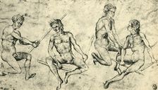 Four naked men, mid-late 15th century, (1943). Creator: Giovanni di Paolo