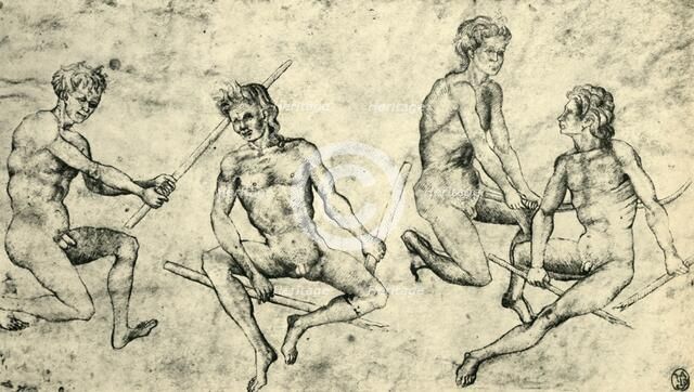 Four naked men, mid-late 15th century, (1943). Creator: Giovanni di Paolo.