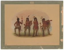 Four Navaho Warriors, 1861/1869. Creator: George Catlin