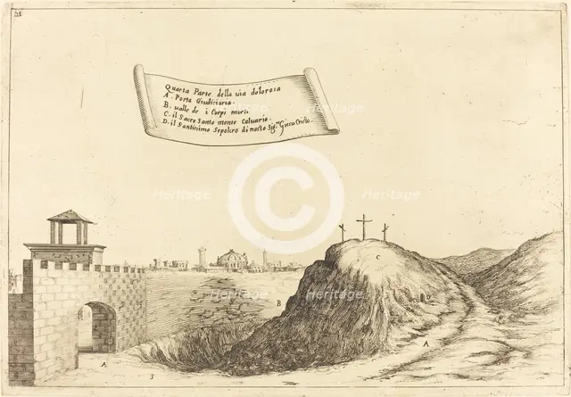 Four Parts of the Via Dolorosa, 1619. Creator: Jacques Callot.