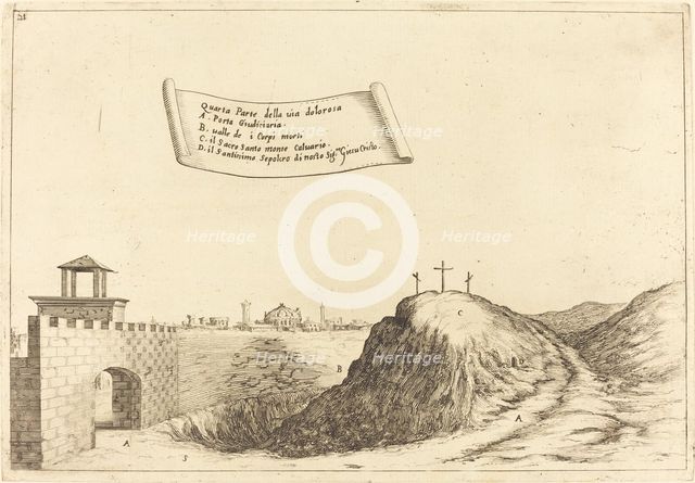 Four Parts of the Via Dolorosa, 1619. Creator: Jacques Callot.
