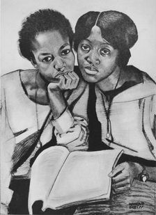 Four portraits of Negro women : Two public school teachers 1925-03. Creator: Winold Reiss