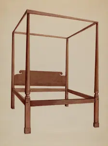 Four Post Bed, 1936. Creator: Fred Weiss