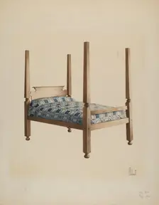 Four Poster Bed, c. 1940. Creator: Peter C. Ustinoff