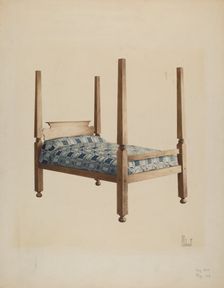 Four Poster Bed, c. 1940. Creator: Peter C. Ustinoff
