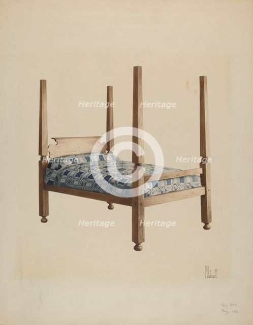 Four Poster Bed, c. 1940. Creator: Peter C. Ustinoff.