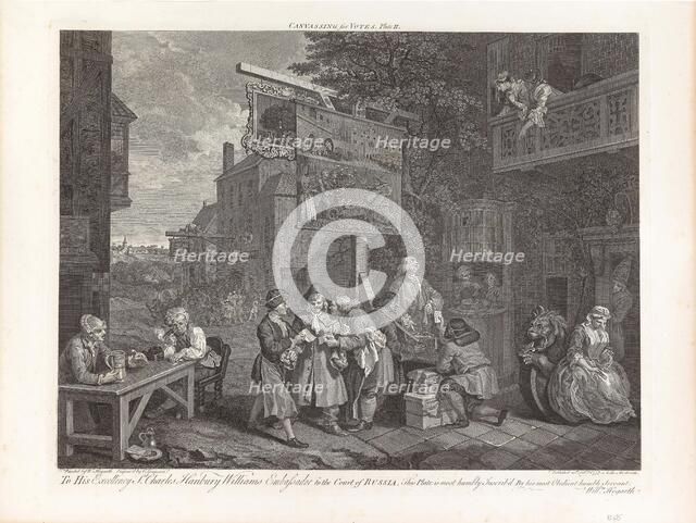 Four Prints of an Election: Canvassing for Votes, Plate II, 1758. Creator: Hogarth, William (1697-1764).