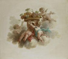 Four Putti Carrying a Fruit Basket, c.1725-c.1774. Creator: Anon