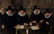 Four Regents and the House Father of the Amsterdam Lepers Asylum, 1624. Creator: Werner Jacobsz. van den Valckert