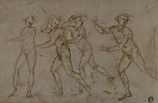 Four Running Male Nudes (recto); Holy Family with the Infant John the Baptist (verso), n.d. Creator: Unknown
